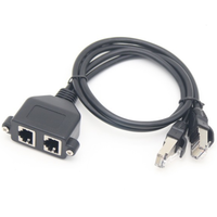 Cable de Red CAT7 Personalizado por el Proveedor, Velocidad de Transferencia de 1 Gbps, Sin Blindaje, Ocho Núcleos, Par Trenzado, Macho a Montaje en Panel, RJ45 Doble Hembra