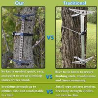 Sangle de fixation rapide pour bâton de trekking en bambou à 3 sections, support d'arbre, échelle, remplacement, fixation portable pour la randonnée, verrouillage rapide