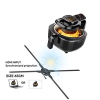 Ventilateur holographique 3D interactif pour ordinateur - Synchronisation 3D - Ventilateur 3D de grande taille 65 cm - Entrée pour diffusion en direct - Ventilateur holographique 3D