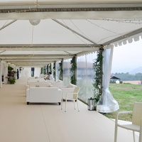 Tente de réception de luxe à toit transparent, structure en aluminium, pour mariages en plein air et salles de banquet