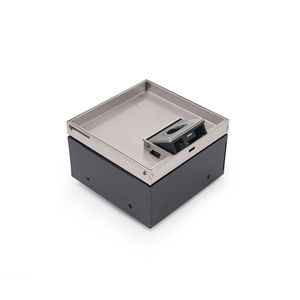 Placa de Caja de Piso Eléctrica Empotrada con Mecanismo de Autobloqueo y Salida para Cables con Tomas de Corriente Europeas - Product Image 3