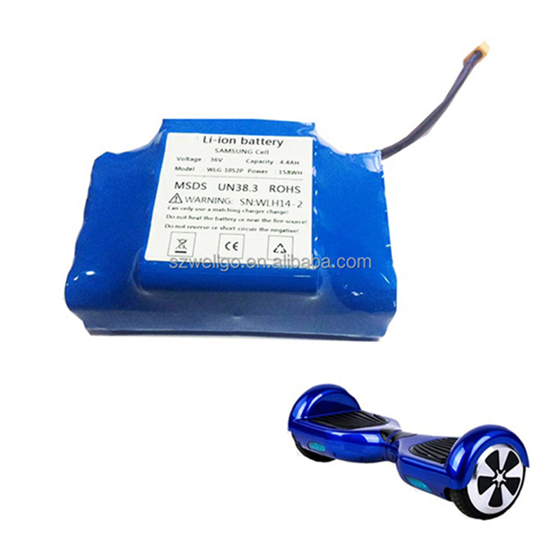 WELLGO Electric Hover Board Kids Car Replacement Batterie 18650 Cell 10s2p 36v 4.3ah 4400mah Hoverboard Battery