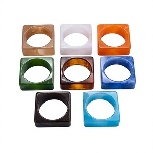 Cute Multi-Color <b>Resin</b> Geometric Wide Band Cocktail <b>Rings</b> Fashionable Trendy Marble Statement <b>Rings</b> Jewelry Parties for Women - Product Image 2