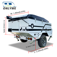 Remorque de camping tout-terrain ONLYWE à installation rapide avec cuisine extérieure et suspension indépendante pour remorquage par SUV
