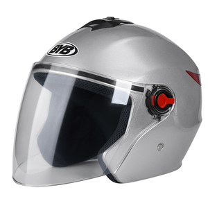 Mũ Bảo Hiểm Nửa Đầu BYB/709, Màu Bạc, Cổ Điển, 3/4, Mũ Bảo Hiểm Casco Moto Jet Pilot, Xe Máy An Toàn, Xe Máy, Xe Đạp Helmethat Dành Cho Nữ A - Product Image 2