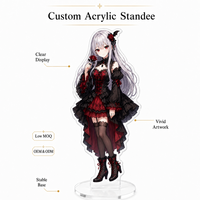 Standee Akrilik Anime Buatan Khusus Cetak Dua Sisi Slot Tunggal Figur Akrilik Karakter Asli Merchandise Penggemar