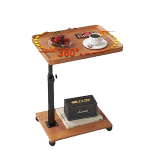 Mesa auxiliar de madera de diseño nórdico moderno, estante de café cuadrado, mesa de esquina en forma de <span class=keywords><strong>C</strong></span> para uso doméstico para sala de estar y dormitorio - Product Image 4