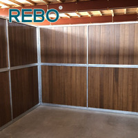 Nouveau panneau de box stable en bambou avec surface huilée, motif de ventilation, côtés à rainures et languettes pour chevaux