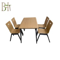 Schnelle Lieferung, Geringe Mindestbestellmenge, Modernes Minimalistisches 4-Personen Küchen-Esszimmer-Set für Schulen und Restaurants