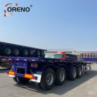 Semi-remorque plateau pour transport de marchandises 40 pieds, 3 essieux, suspension mécanique, pneus radiaux, 60 tonnes, à vendre, haute qualité
