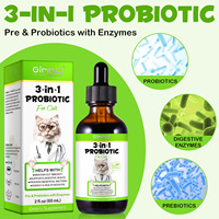 Laxatif pour chat 100% naturel Soulagement de la constipation Favorise la santé digestive Probiotique liquide 3 en 1 pour chats Gouttes prébiotiques et probiotiques