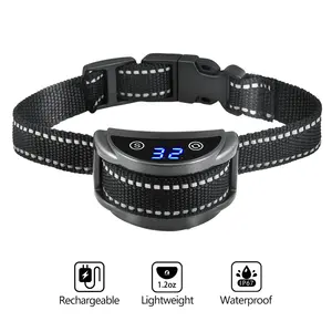 Coleira eletrônica de choque para cães, dispositivo recarregável <span class=keywords><strong>USB</strong></span> IP67 à prova d'água para treinamento de cães, dispositivo antilatido - Product Image 1