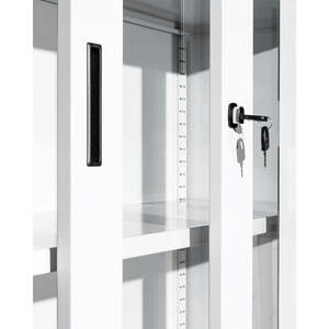 Ripiani 4/8 regolabili con bordi tondi schedario con porte in vetro temperato - Product Image 1