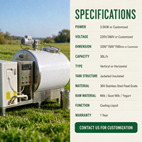 Réservoir de Stockage Alimentaire à Vente Directe, Cuve de Refroidissement du Lait pour Fermes et Stations Laitières, Équipement de Stockage et de Fermentation en Acier Inoxydable 304
