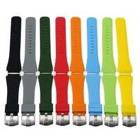 Bracelet de montre connectée en silicone souple coloré de 22 mm avec boucle solide en acier inoxydable, étanche, à barrettes à ressort rapides, compatible avec les boîtiers de montre carrés