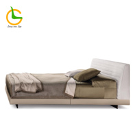 Cadre de lit moderne King Size avec tête de lit rembourrée pour meubles de chambre d'hôtel et d'appartement