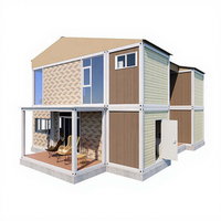 Maison conteneur préfabriquée de luxe à deux étages avec chambre, design moderne, construction durable, tailles 20 et 40 pieds