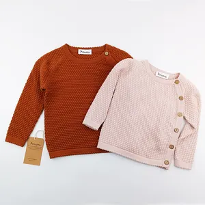 Pinuotu Baby Knitted Cardigan Honeycomb Fall Side Button Kids Coats Winter Textured Knit Baby Boy Girl Cardigans Sweaters