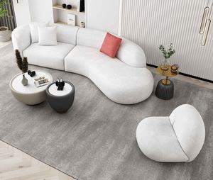 Di fascia alta divano su misura di lusso Italiano beige pieno di lana di agnello tessuto divano del salotto AMG arredamento - Product Image 2