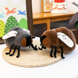 Peluche réaliste SK en forme de mouche, marron et gris, insecte en peluche doux pour enfants de 2 à 4 ans, cadeau unisexe, décoration - Product Image 5