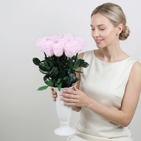 Décoration de table personnalisée, vase en céramique Aphrodite, fleurs naturelles réelles, plantes à longue tige, roses éternelles préservées