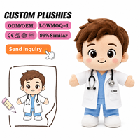 Poupée en peluche personnalisée de docteur, jouet en peluche doux avec uniforme, logo personnalisé OEM, cadeau pour la promotion de la marque d'hôpital