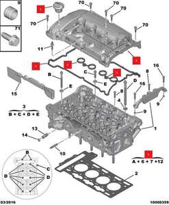 Cubierta de válvula basculante para <span class=keywords><strong>Citroen</strong></span> C4 C5 DS3 DS4 <span class=keywords><strong>DS5</strong></span> Peugeot 207 208 308 508 1,6 <span class=keywords><strong>THP</strong></span> 9812828980 0248Q2 V759886280 - Product Image 6