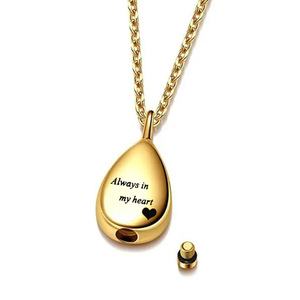 Kalung Urn Berukir Khusus Baja Tahan Karat Tahan Air Perhiasan Abu Hewan Peliharaan - Product Image 1