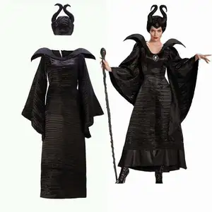 新2024创意伪装女性带角帽SZAC-006的Maleficent成人服装