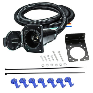 7 Pin Trailer Connector 2M <b>Socket</b> Cable With Bracket For RV Taillight Signal <b>Light</b> Adapter - Product Image 1