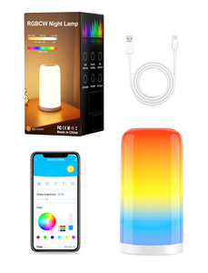 Dimmable RGB LED Night <b>Light</b> Portable Table Bedside Lamp for Bedroom Nursery Bathroom-ABS Material - Product Image 6