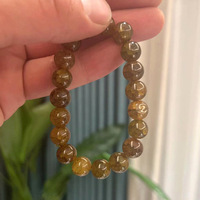 Bracelet en cristal de perles magnétiques fissurées de glace Feng Shui naturel pur