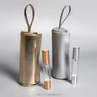 Étui de voyage élégant en cuir PU pour flacon de parfum, miroir, rouge à lèvres, brillant à lèvres, huile essentielle, sac à breloques