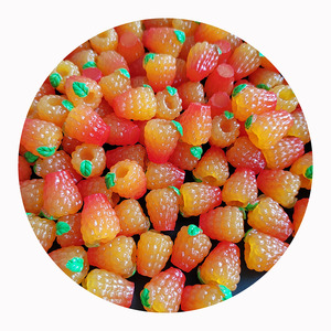 Thực tế Nhựa Mâm xôi cabochons phẳng đáy Berry trái cây xe taxi Nhà búp bê vàng mâm xôi - Product Image 3