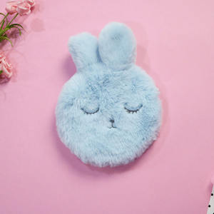 Bouteille d'eau chaude ronde en forme de lapin, sac en caoutchouc avec couverture en fourrure d'<span class=keywords><strong>animal</strong></span>, échantillon personnalisé - Product Image 4