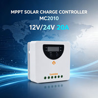 Contrôleur de charge solaire MPPT hors réseau Lumiax 20A 12V/24V, efficacité >99,9%, puissance PV maximale 260W/520W, 100V commun