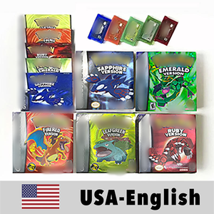 USA FRA EUR NOE ESP ITA POKE Leaf Green Fire Red Ruby Emerald Sapphire para Caja de Juego SP y Manual con Cable - Product Image 2