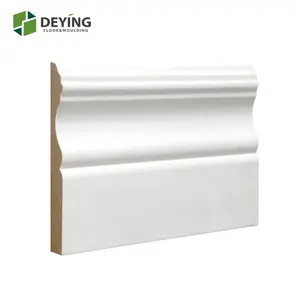 White Skirting Board Paint Grade White Primed Prefinished Baseboard Moulding / Skirting Board