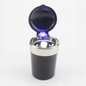 Hot Selling Customized <strong>Car</strong> Vehicle Cigarette Cigar <strong>Ashtray</strong> with Blue LED Light with Lid - Product Image 1