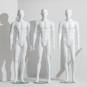Mannequins de haute qualité en plastique incassable, blanc brillant, corps entier, modèle masculin <span class=keywords><strong>asiatique</strong></span>, <span class=keywords><strong>mannequin</strong></span> masculin avec tête chauve - Product Image 5