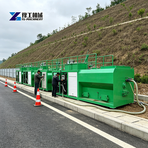 Machine mobile d'hydro-mulchage, pulvérisateur de fibres et de graines d'herbe pour la prévention de la poussière dans les décharges et l'aménagement paysager - Product Image 2