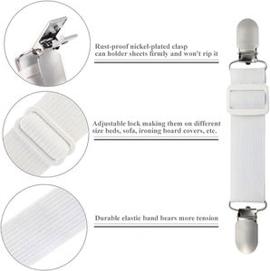 Wholesale Thetrend Effective Elastic Bed <b>Sheet</b> Holder <b>Plastic</b> Head Disposable Band Straps Clips OEM Accepatable Blister Laundry - Product Image 3
