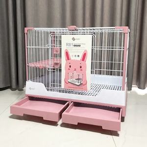 Küçük hayvan kafesi anti-sprey idrar kolay pull-out evcil hayvan kafesi tavşan köpek kedi gine domuz rahat büyük ev villa kafes - Product Image 4