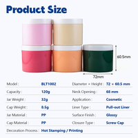 Pot cosmétique en plastique PP réutilisable de 120 ml avec couvercle à vis, surface lisse, logo personnalisé disponible, pour le stockage des soins corporels