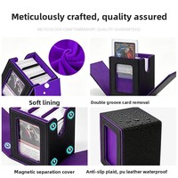 Boîte de rangement pour cartes en cuir PU, personnalisable, pour jeux de table, porte-cartes de jeu, TCG, logo personnalisé, vente en gros