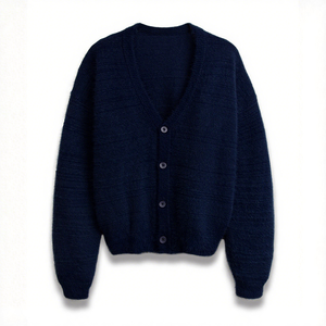 Oem & ODM của phụ nữ mùa đông dệt kim Cardigan thiết kế mới dài tay nút Bìa v-cổ áo với biểu tượng tùy chỉnh mô hình rắn - Product Image 5