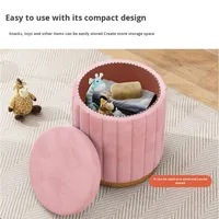 Nouveau tabouret de maquillage Design moderne nordique en cuir PU rembourré petite chaise ronde Base en acier inoxydable pour chambre salon utilisation