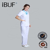 Blouse d'infirmière 3 couleurs + Chapeau Blouse médicale Uniforme d'infirmière d'hôpital