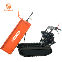SINOLINK 300 kg Capacité de charge maximale Chariot à chenilles à moteur à essence Mini tombereau à chenilles Facile à utiliser 1 an