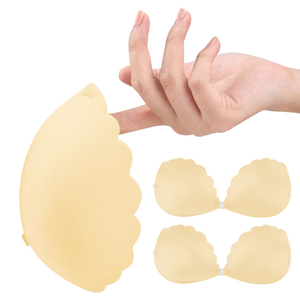 Sujetador de lencería nupcial sin tirantes, transpirable, con efecto push-up, escote pronunciado en V, cierre frontal con botones, diseño de pétalos de encaje sexy, <span class=keywords><strong>copa</strong></span> <span class=keywords><strong>C</strong></span> - Product Image 4